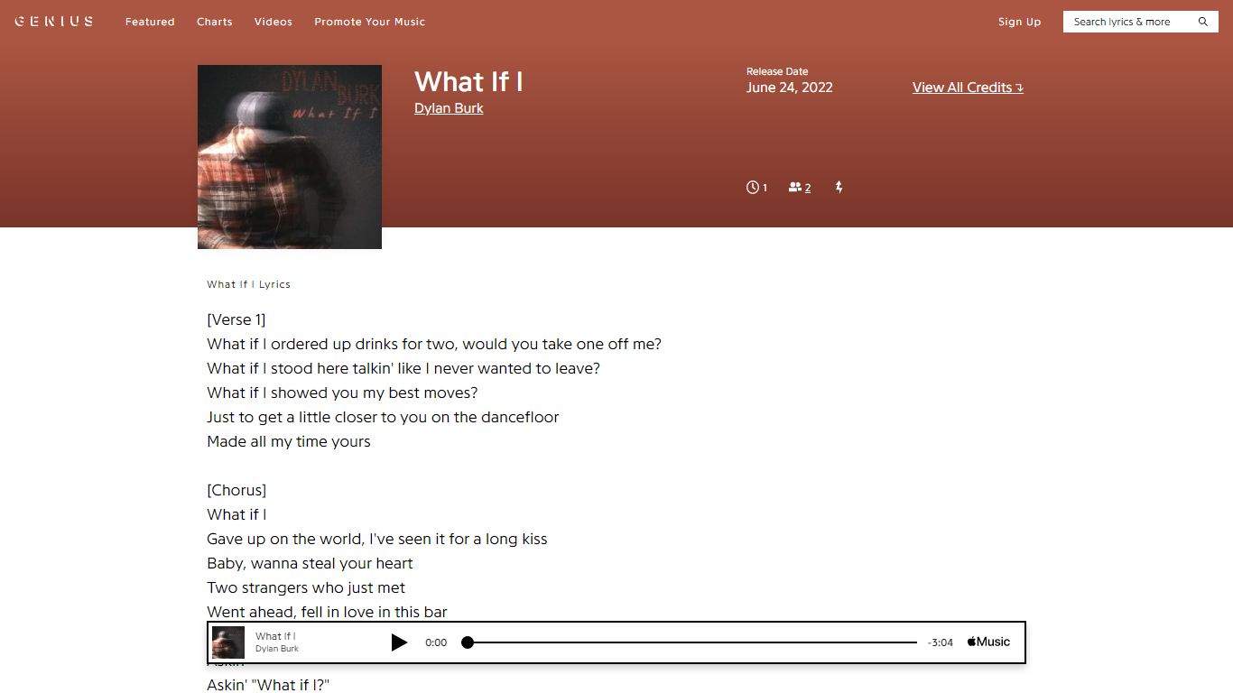 Dylan Burk – What If I Lyrics | Genius Lyrics