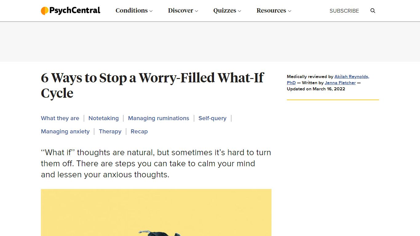 Identifying and Curbing Worry-filled “What If” Thoughts - Psych Central